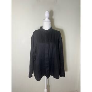 Shirin Guild Black Linen Long Sleeve Tunic and Pants Set size Large